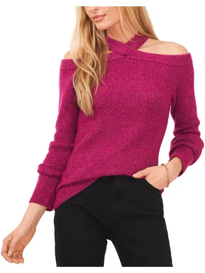 Sam & Jess Womens Cold Shoulder Knit Pullover Sweater In Multi