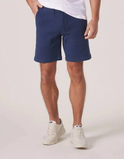 The Normal Brand Tailored Terry Utility Short In Dark Blue