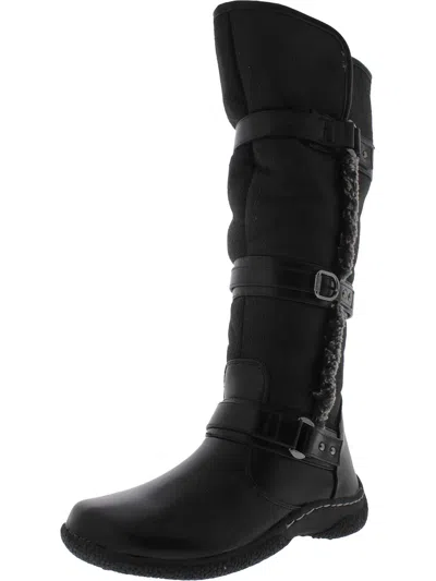 Wanderlust Gabriella 2 Womens Faux Fur Lined Faux Leather Knee-high Boots In Black