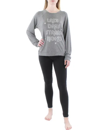 Insomniax Womens Heathered Comfy Pullover Top In Grey