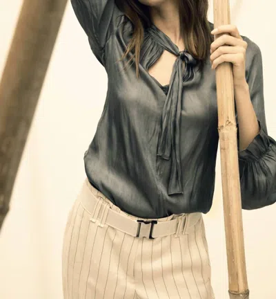Beate Heymann Satin Top In Eucalyptus In Multi