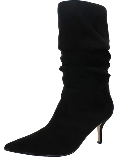 Nine West Womens Faux Suede Pull On Mid-calf Boots In Black