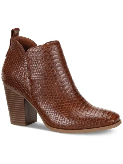 Sun + Stone Womens Faux Leather Dressy Booties In Brown