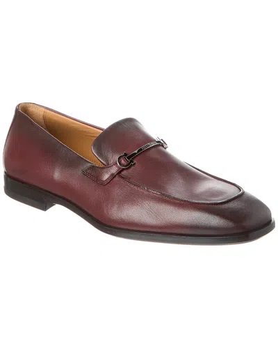 Ferragamo Fedro Leather Loafer In Red