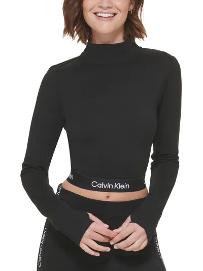 Calvin Klein Performance Womens Workout Fitness Athletic Jacket In Black