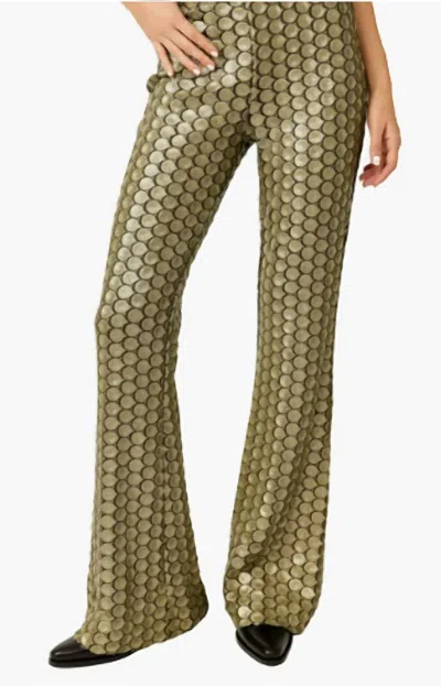 Free People Wilder Days Sequins Flare Pant In Rocker Olive