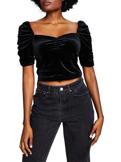 And Now This Womens Ruched Cropped In Black