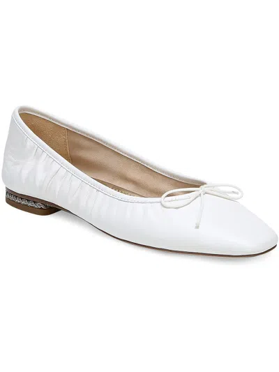 Sam Edelman Meg Womens Leather Slip On Ballet Flats In White