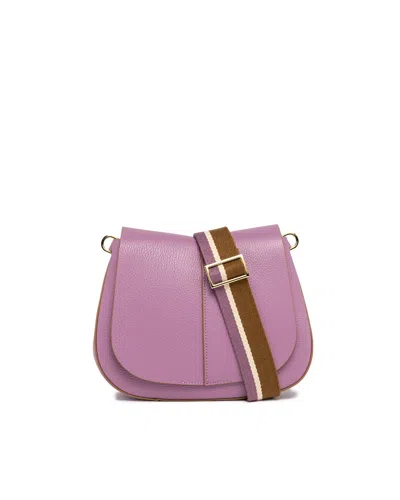 Gianni Chiarini Wisteria Textured Leather Helena Round Bag In 13307argyle Purple