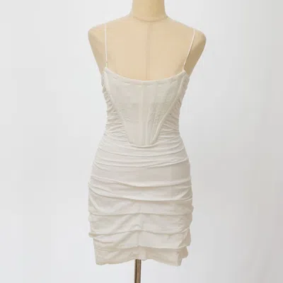 Pre-owned Alexander Wang White Ruched Corset Strappy Dress