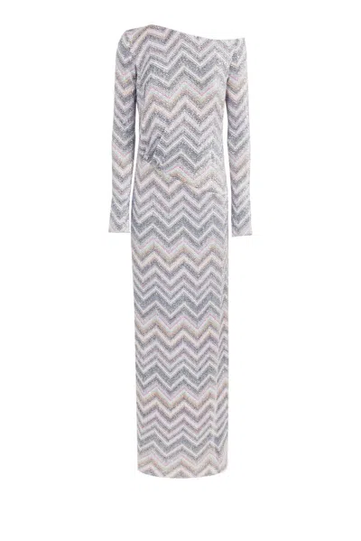 Missoni Sequin Embellished Zigzag Knitted Midi Dress In Multi