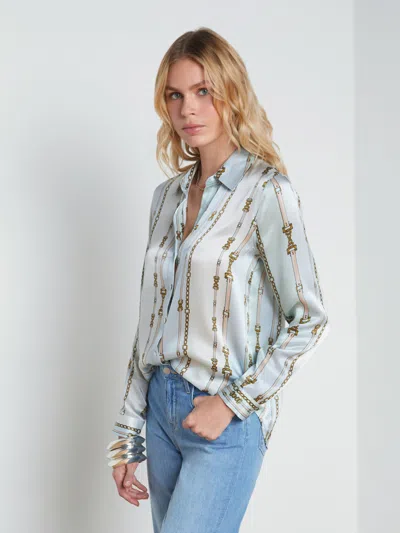 L Agence Tyler Silk Blouse In Multi