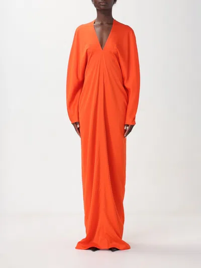 Ferragamo Kimono Long Sleeve Dress In Orange