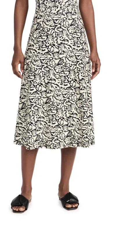Rosetta Getty Abstract-print Maxi Skirt In Black/cream