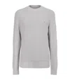 Allsaints Mens Cool Grey Aspen Logo-embroidered Crewneck Cotton-blend Jumper