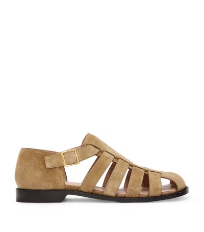 Loewe Leather Campo Sandals In White