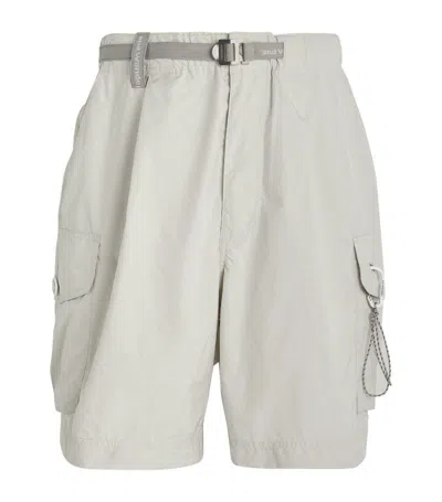 And Wander Oversized Cargo Shorts In White