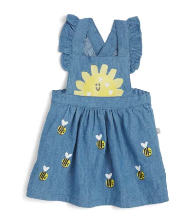 Stella Mccartney Kids Cotton Ruffled Dress (3-36 Months) In Blue