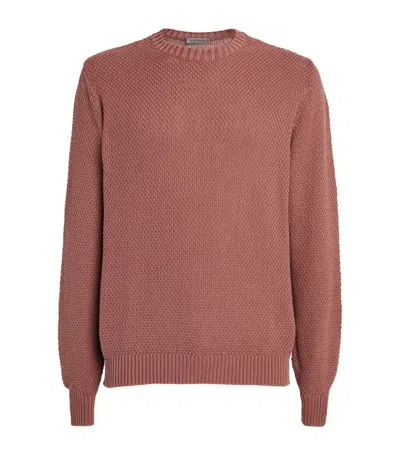 Corneliani Textured Cotton Sweater In Multi