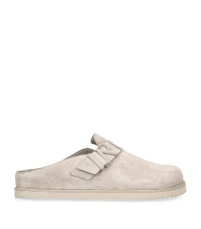 Represent Mens Taupe Initial Backless Suede Mules
