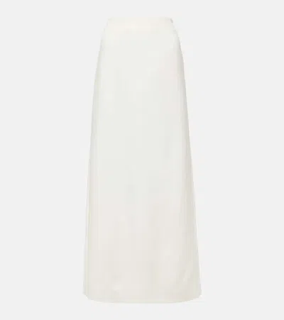 Ferragamo Bridal Canvas Maxi Skirt In White