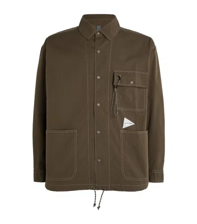 And Wander Ripstop Overshirt In Green