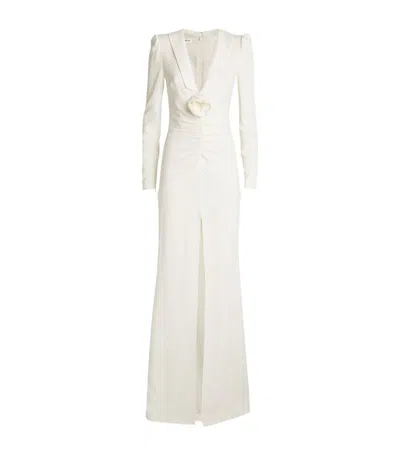 Alessandra Rich Rose-detail Maxi Dress In White