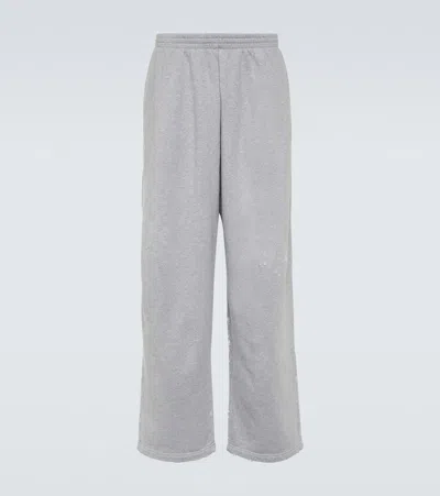 Balenciaga Cotton Fleece Sweatpants In Gray