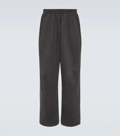 Balenciaga Baggy Cotton Fleece Sweatpants In Black