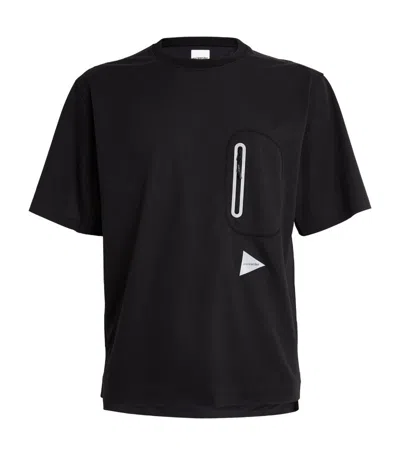 And Wander Zipped Pocket T-shirt In Black