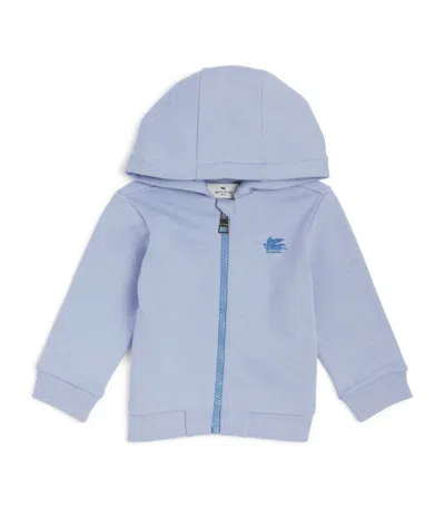 Etro Kids Embroidered Hoodie (6-36 Months) In Blue