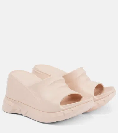 Givenchy Marshmallow Wedge Slides In Beige