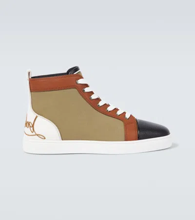 Christian Louboutin Fun Louis Leather-trimmed Sneakers In Multicoloured