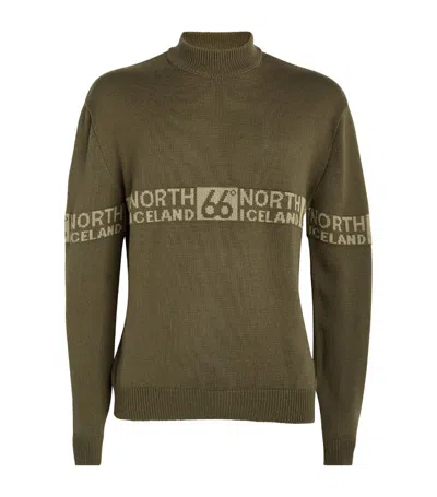 66 North Virgin Wool-blend Dyngja Jumper In Green