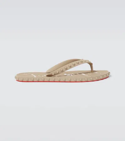 Christian Louboutin Super Loubi Thong Sandals In Neutrals