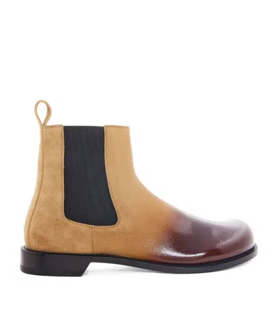 Loewe Leather-blend Campo Chelsea Boots In Brown