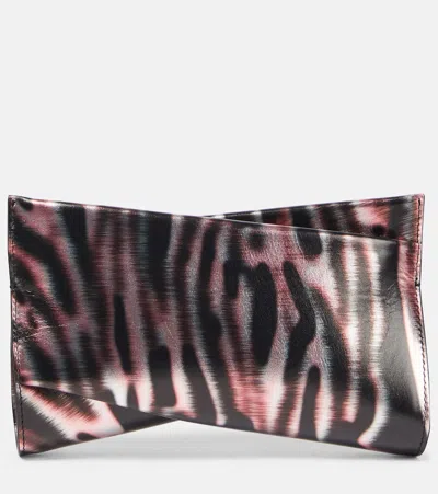 Christian Louboutin Loubitwist Small Leather Clutch In Multicoloured