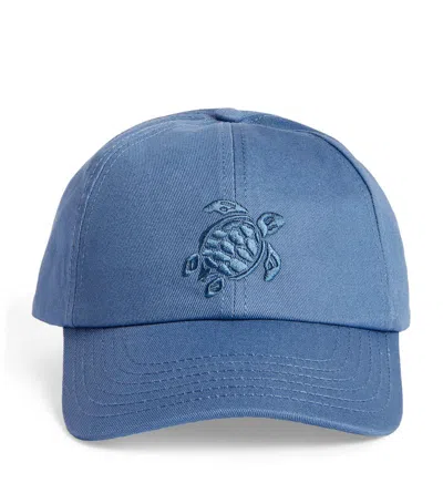 Vilebrequin Embroidered Turtle Baseball Cap In Blue