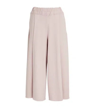 Issey Miyake Cropped Campagne Wide-leg Trousers In Pink