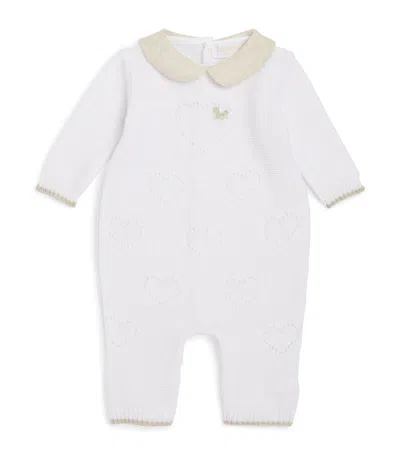 Bimbalò Knitted Heart Playsuit (1-9 Months) In White