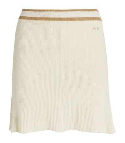 Alessandra Rich Ribbed Mini Skirt In White
