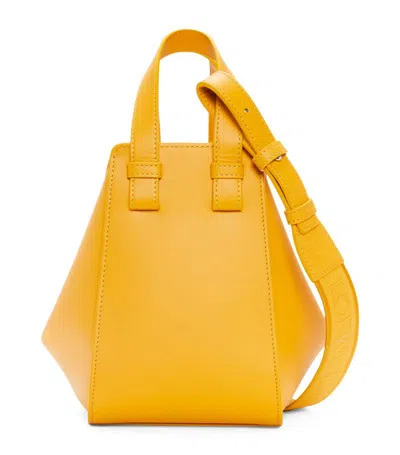 Loewe Compact Leather Hammock Bag In Sunflower