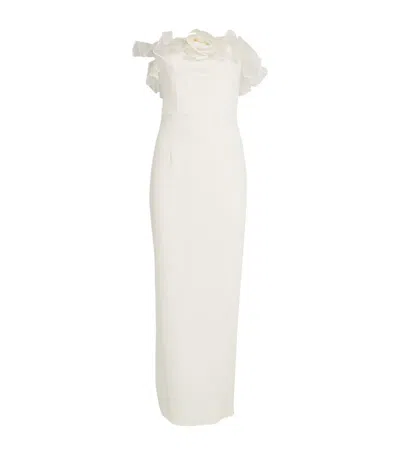 Alessandra Rich Organza-trim Maxi Dress In White