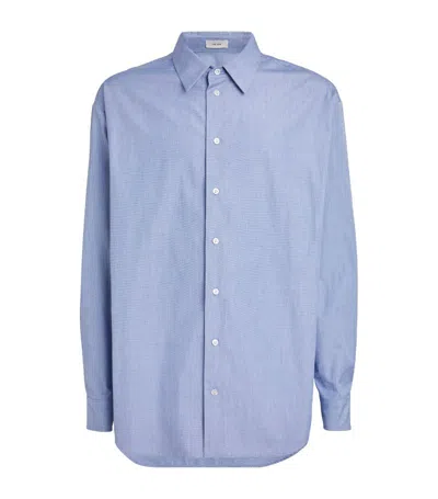 The Row Cotton Atticus Shirt In Blue