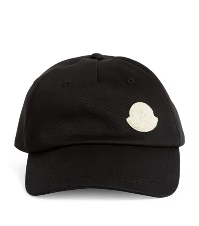 Moncler Logo Baseball Cap In Black