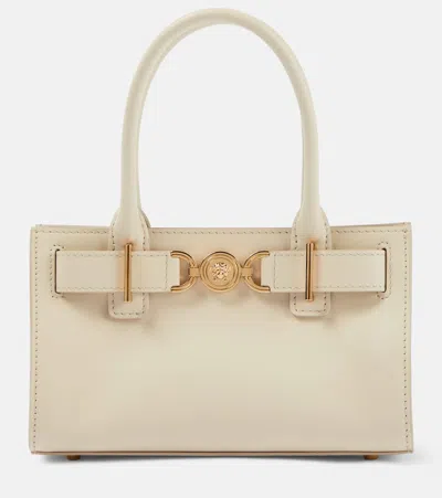 Versace Medusa '95 Small Leather Tote Bag In Beige