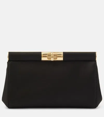 Dolce & Gabbana Marlene Small Satin Shoulder Bag In Black