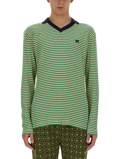 Wales Bonner Sonic Polo Shirt In Green