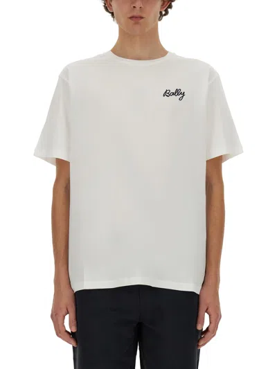 Bally Logo Embroidery T-shirt In White