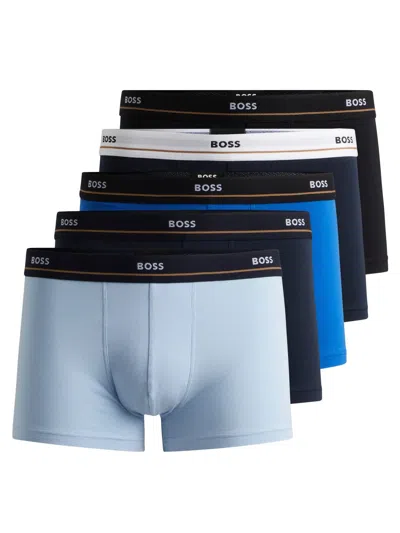 Hugo Boss Pack Of Five Boxer Shorts In Multicolour